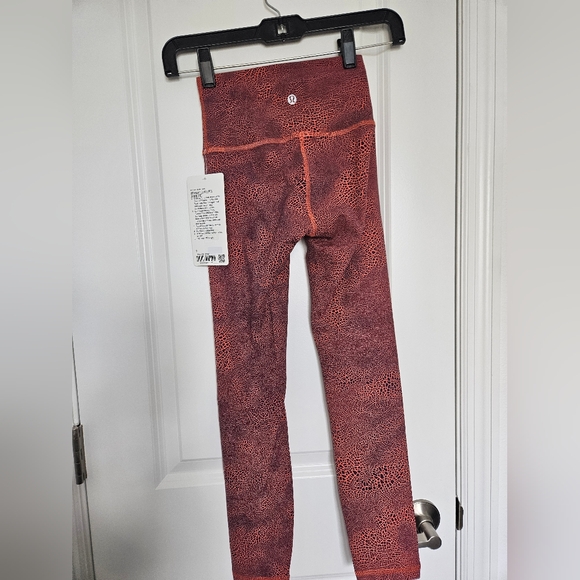 NWT Lululemon Wunder Train HR Tight 25" Size 2 Crackle Glaze Vintage Orange - Picture 12 of 15